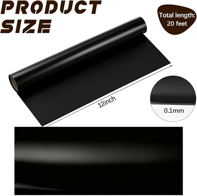 1 Roll Aluminum DIY Crafts Foil 12 Inch x 20 ft x 0.1 mm Thick for Art Project Aluminum Metal Flashing Roll Wide Sheet Multipurpose Metal Sheets for DIY and Crafting Projects (Black)