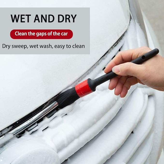 10PCS DUALSHINE Car Auto Detailing Brush Set, Auto Detailing Brushes Cleaner Car Detailing Brushes Exterior, Car Interior Brush for Detailing Cars Automotive Interior, Wheels, Exterior, Leather