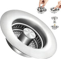 2 Pack Sink Drain Strainer Kitchen Sink Drain Strainer&Sink Stopper,Stainless Steel Pop up Sink Drain Strainer,Anti-Clogging Basket Strainer,High Durability with Brass Core,Fit 3-1/2",Chrome