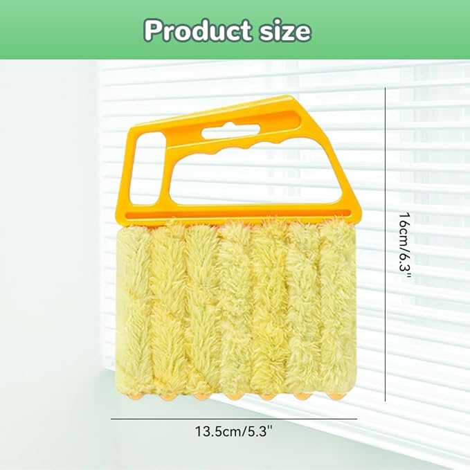 4PC Blind Cleaner Duster Tool, 2025 Upgrade Window Venetian Microfiber 7 Finger Duster Brush Dusting Cleaner Tools for Window Shutters Air Conditioner Vinyl Wood Blinds with 4 Cloth Cover (B)