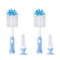 Chemimoso Multifunctional Cleaning Brush, Baby Bottle Brush, Bottle Brush Cleaner, Rotate The Suction Cup to Obtain The Small Bristle Brushes, Set X, Blue, Nylon and Nylon Brush