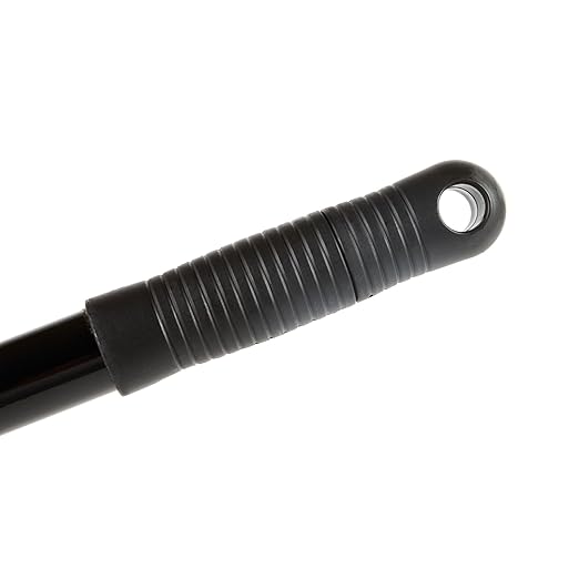 Restaurantware-BROOM HANDLE ONLY: Clean Tek Professional 48 Inch Threaded Broom Handle, 1 Angled Stick - Head Sold Separately, Ergonomic, Black Steel For Cleaning