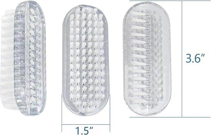 AUEAR, 4 Pack Plastic Fingernail Cleaning Brush Double-Sided Hand Nail Toe Scrubber for Men Women