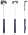 SUNRISE Fryer Brush with Long Handle (Stainless Steel with Plastic Handle, L, Single, and Double Brush)