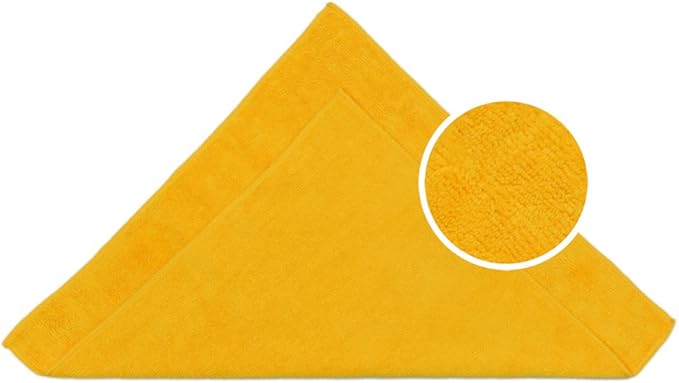 CARCAREZ Premium Microfiber Detailing Towels, 340 GSM Lint Free Car Buffing Waxing Polishing Drying Towel, 16x16 inch, Pack of 6 (Yellow)