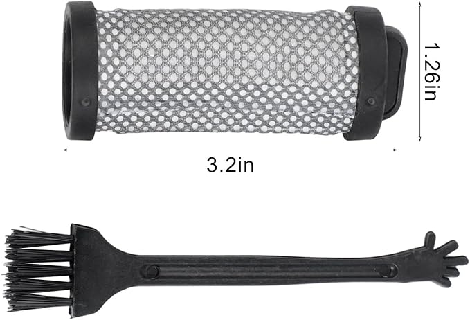 HEPA Filter Set, for JIGOO T600 Mattress Vacuum Cleaner, Washable and Reusable High Efficiency Filters with 99.97% Filtration Rate, Comes with Cleaning Brush, 4 Pieces