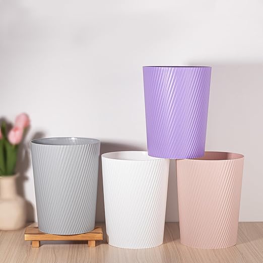UUJOLY Small Trash Can Wastebasket Garbage Can Container Bins for Bathrooms, Laundry Room, Kitchens, Offices, Kids Rooms, Dorms (Taro Purple)