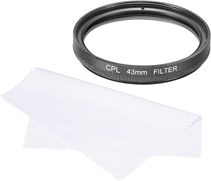 MECCANIXITY 43mm Circular Polarizer Filter, Double Sided Multi-Layer Coatings Polarizing Filter with Cleaning Cloth for Camera Lens