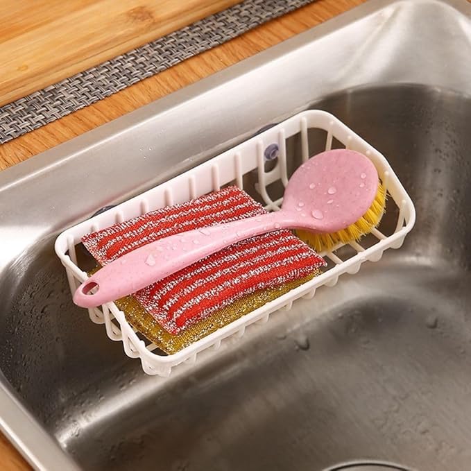 Pink Multifunctional Drain Rack,Hanging Storage Rack Drain Rack Sink Shelf Suction Cup Dishwashing Soap Sponge Holder for Kitchen Accessories Racks and Holders