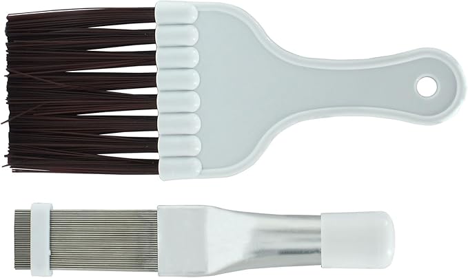 2 pcs Air Conditioner Fin Comb Cleaner Kit AC Coil Cleaning Brush Condenser Fin Straightener, AC Evaporator Comb Radiator Repair Clean Tool