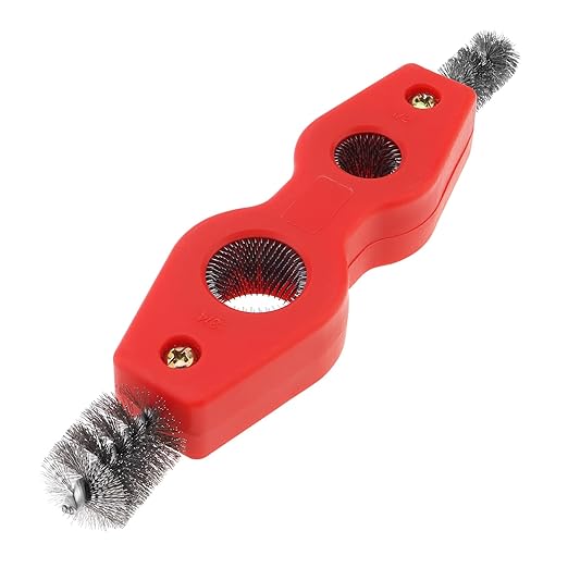4pcs-in-1 Copper Pipe Cleaner, 4pcs Copper Tubing Brush Pipe Brush 1/2" & 3/4" Inner 5/8" & 7/8" Outer Steel Bristles Cleaner Plumber Brush for Plumbing Installation Soldering Brazing Tool