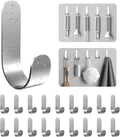 Self Adhesive Towel Hooks, 304 Stainless Steel Heavy Duty Shower Hook for Bathroom, Kitchen, Living Room and Hotel to Hang Towels, Keys, Bags and Hats - 20 Pack