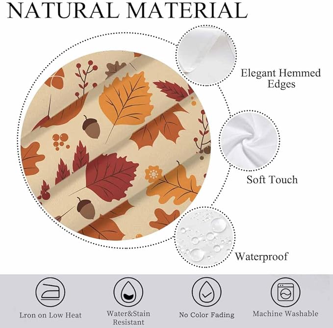 Fall Leaves Table Cloth 52x70 Maple Brown Autumn Pine Nut Harvest Tablecloth Rectangle Table for Dining Kitchen Banquet Party Decorative Outdoor Picnic Rustic