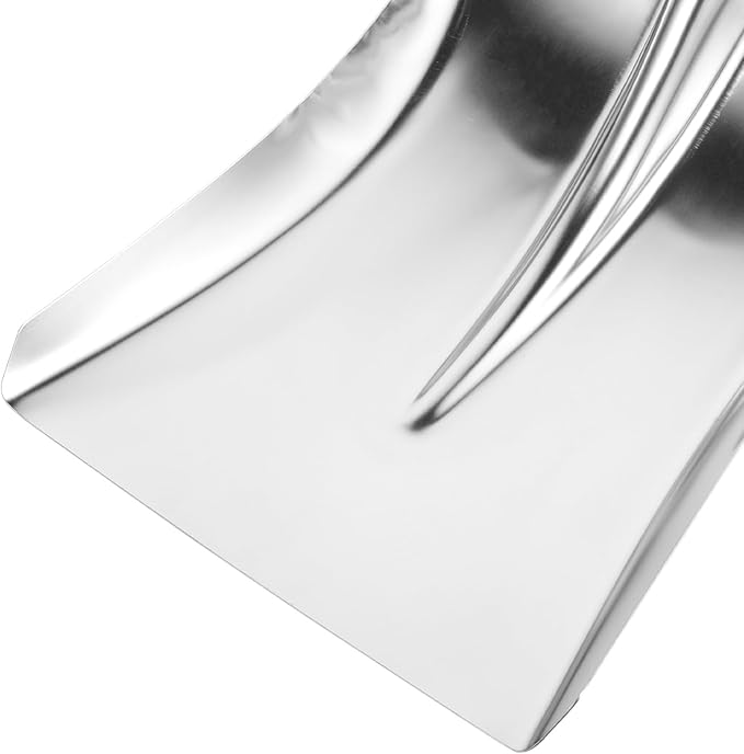 Metal Snow Shovel and Garbage Dustpan for Outdoor Cleaning Stainless Steel Square Head Snow Pusher for Driveway and Yard Heavy-Duty Metal Dust Shovel for and Debris Removal