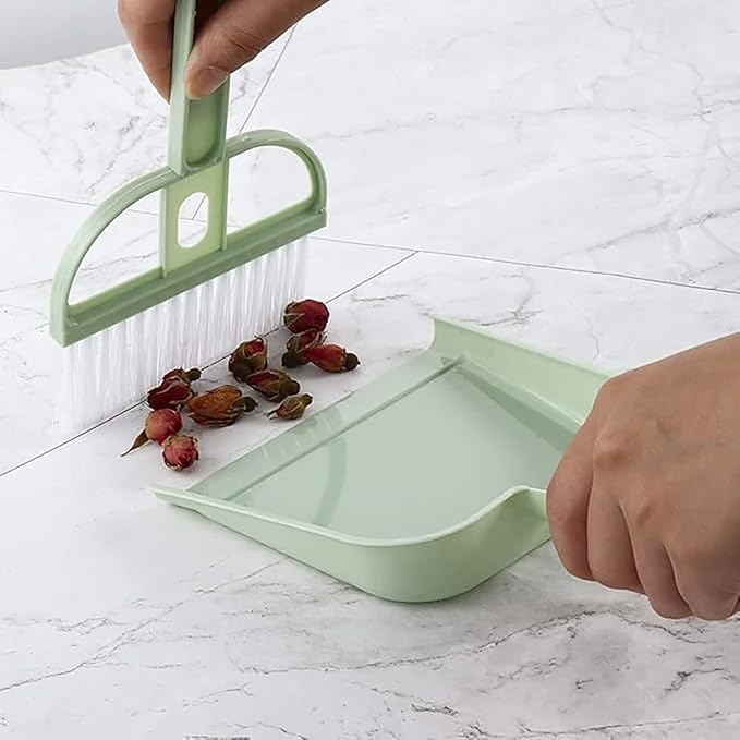 Mini Dustpan and Brush Set, Household Lightweight Portable Dust Pan with Handle,Compact Mini Handheld Hand Broom and Dustpan Set for Cleaning Sweeping Table Pet Kitchen Indoor Office Camping Home