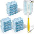 YoRise Duster Refills, Microfiber Cleaning Tools with 1 Handle, Heavy Duty Electrostatic Duster Replacement Head, Disposable Cleaning Supplies for Car, Kitchen, Bedroom, Furniture, Blinds(30PCS)