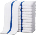 ZUPERIA Bar Mop Towels - 36 Pack (16"x19") - 100% Cotton High Absorbency Kitchen Towels – Reusable Dish Cloths, Quick-Dry Rags with Blue Stripe – Ideal for Restaurants, Cooks, Bartenders & Homes