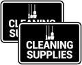 Signs ByLITA Classic Framed Cleaning Supplies Sign (Black) - Large 2 Pack