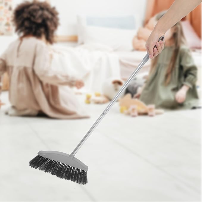 Heavy Duty Floor Cleaning Broom Handle Sweeper for Use Soft Bristles for Dust and Pet Hair Removal