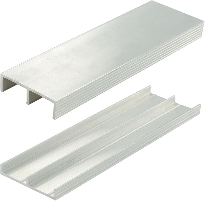 Outwater 3/4in Mill Finish Aluminum Sliding Door Track Set for Wood Doors, 36in Lengths (Pack of 4)