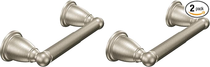 Moen YB2208BN Brantford Spring-Loaded Toilet Paper Holder, 1 Count (Pack of 2), Brushed Nickel