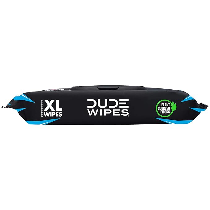DUDE Wipes MentHOLE XXtreme Flushable Wipes - Menthol Infused Extra-Large Adult Wet Wipes - 1 Pack (48 Count), Travel Pack - Infused with Menthol for a Cooling Sensation - Septic and Sewer Safe