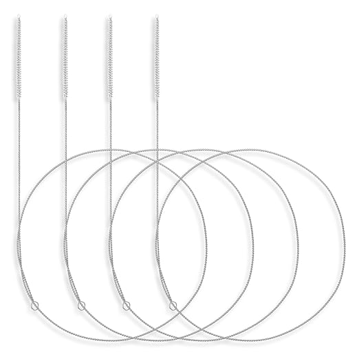 cobee 4 Pcs Straw Cleaner Brush Extra Long, 1m/39in Wire Tube Brushes with Soft Nylon Bristles Head, Wire Brush Pipe Cleaning Brush for Feeding Tubes Bottles Straw (Diameter 0.65cm)