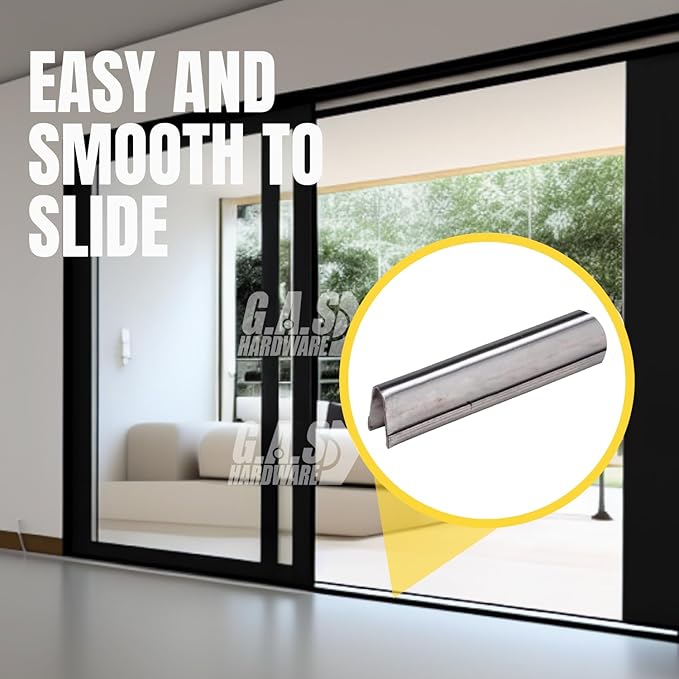 Sliding Door Repair Track Cover Repair Worn Damaged Sliding Glass Door Repair Horizontal Sliding Window Tracks Stainless Steel | Track Replacement for Patio Glass Door Repair (2 Feet)