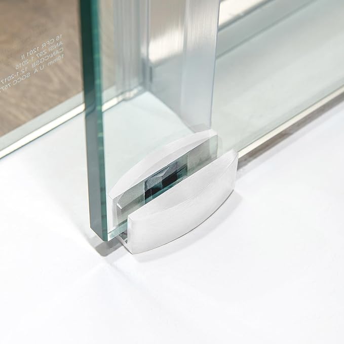 Woodbridge Frameless Single Sliding Shower Doors in Polished Chrome Finish, 57.5-60" Width x 62" Height with 3/8"(10mm) Clear Tempered Glass, Soft Close System and Explosion-Proof Film, BSDC6062-C