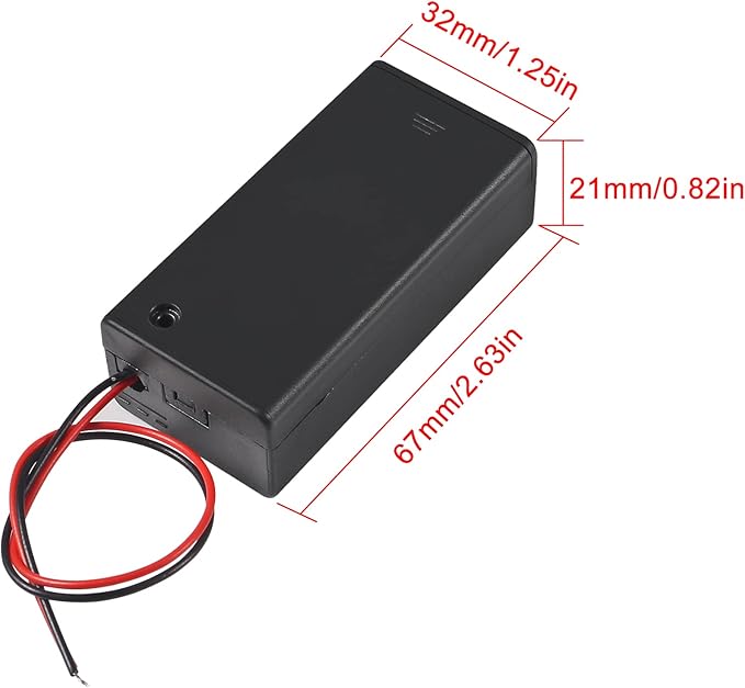 8pcs 9V Battery Holder 9V Battery Holder with Switch 9V Battery Case with Switch 9V Battery Case Holder with Cover Storage Case Holder