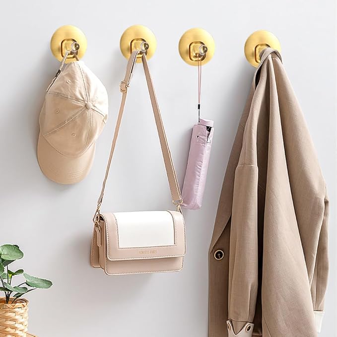 Uten Adhesive Hooks for Hanging 10 Pack, Heavy Duty Wall Hooks 11 lbs, Self Adhesive Waterproof Sticky Robe Towel Hooks for Home, Bathroom, Kitchen, Outdoor