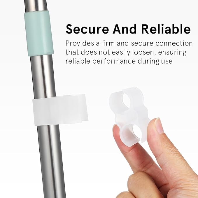2pcs Double Port Grip Pipe Clips - Diameter 0.8 Inch Spring Clamp Connection Holder for Broom Pipe - Dustpan-Broom Coupling Clip Attachment Hook for Secure Cleaning Set Linkage