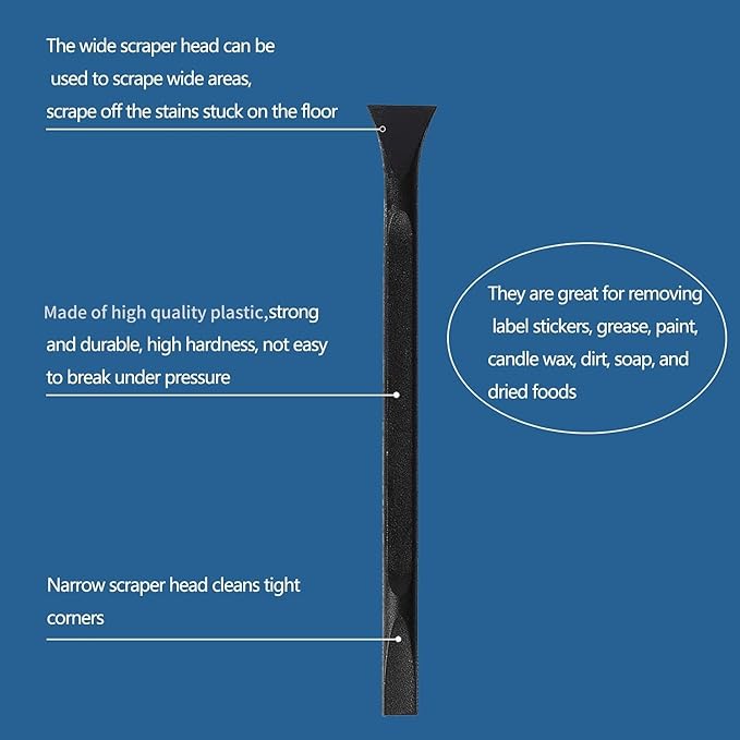 Scraper Small Plastic Scraper Tool, Used in Narrow Spaces and Gaps, Perfect for Removing Oil Stains, Labels, Food, Dirt, Paint, Etc. (6Pcs scrapers)