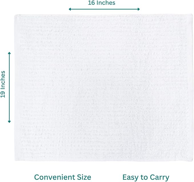 Looperry White Terry Cloth Rags (32 Pack) 16"x19" Inches Ribbed - Lint Free Dish Cloth Multipurpose Cleaning Rags for Housekeeping, Car Wash. Absorbent & Reusable Bar Mop Towels for Kitchen Cotton