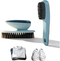 Ergonomic Shoe & Clothing Brush Set (2-Piece) - Heavy Duty Stain Remover with Non-Slip Grip, Hanging Hole for Storage | Bathroom Tile Grout Scrubber, Kitchen Cleaner, Carpet Spotter