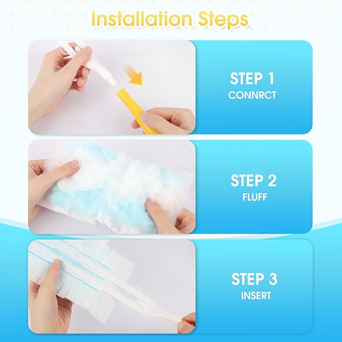 80 Count Disposable Duster Refills for Swiffer with 1 Handle, Microfiber Dusting Pads for Multi-Surface Cleaning, Unscented, Compatible with Swiffer Dusters for Furniture, Blinds, & Vents