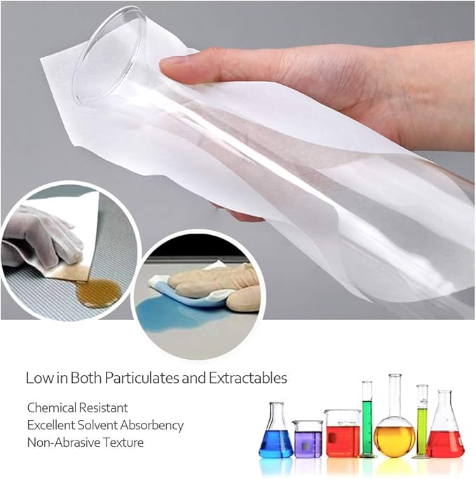 AAWipes Lint Free Wipes Disposable Cleaning Cleanroom Cellulose/Polyester Blend 6" x 6" (Grade B, 56 GSM) Bag of 300 Pcs General Purpose Lab Wipes Dry Dustless (NW05606)