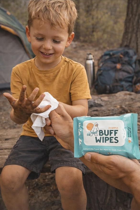 Outdoor Camping Wet Wipes Extra Thick Biodegradable Camping & Travel Wipes Plastic Free Body, Face & Hand Cleansing Cloths for Hiking (Wet Wipes, 24 Count (Pack of 1))