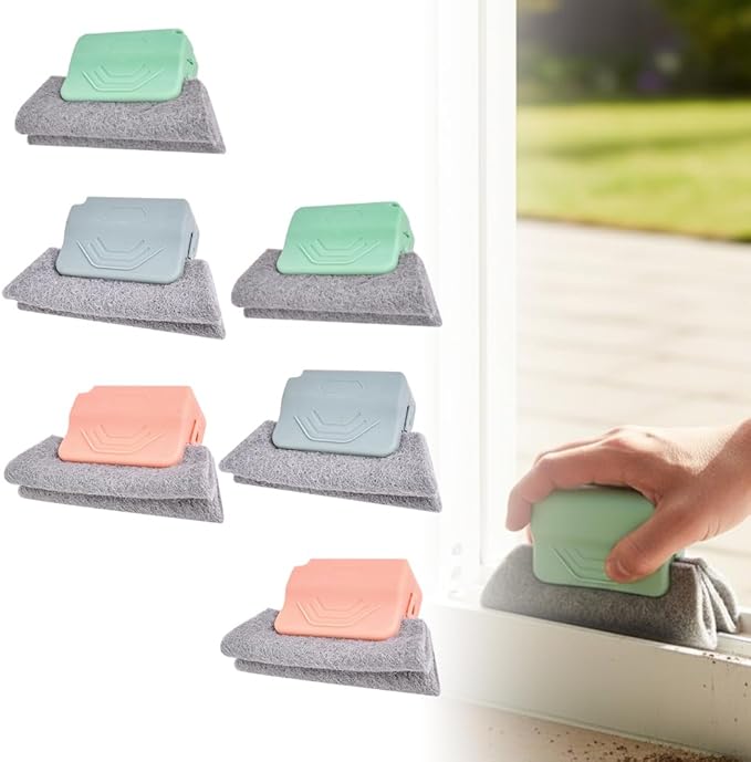 Magic Window Track Cleaner, 2026 New Window Groove Cleaning Brush Tools Set, Hand-held Window Track Cleaner Brushes Tools Set for Window lides Gaps Tile Lines Shutter Car Vents (6Pcs Mix)