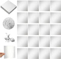 Yaocom 50 Packs Aluminum Metal Crafts DIY Foil 6 Inch x 6 Inch x 0.07 mm Thick for Art Project Aluminum Flashing Roll Wide Sheet Multipurpose Metal Sheets(Silver)