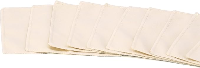 Kiddison Pack of 10 Montessori Polishing Cloths (Cream)