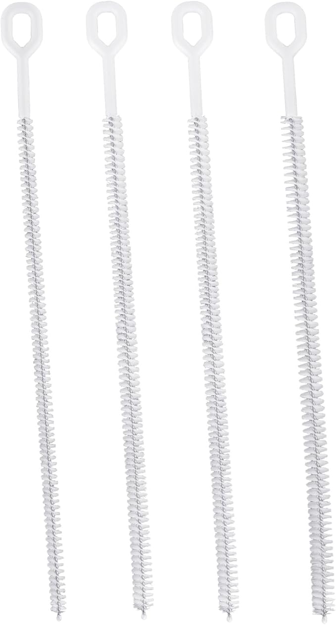 4pcs Straw Cleaner Brushes for Stanley, 12.6in Extra Long 3 Sizes Full Bristles Coverage Reusable Drinking Straw Brush Cleaning Accessories for Water Bottle Tumblers Sippy Cup Tube (White)