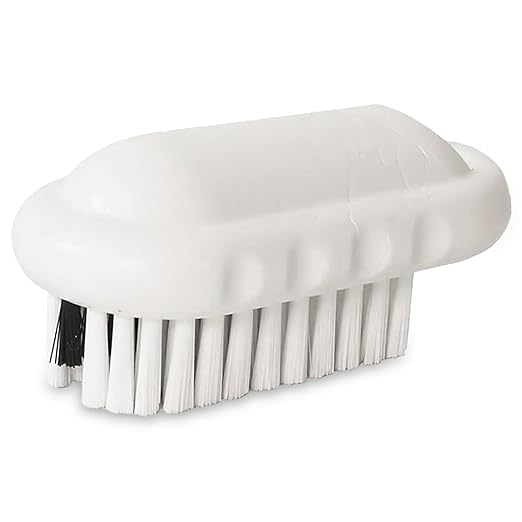 SPARTA 5 Inch Hand and Nail Brush with Stiff Polyester Bristles, Polypropylene Body, Color Coded Scrub Brush for Commercial Foodservice and Industrial Use, White (Pack of 12)