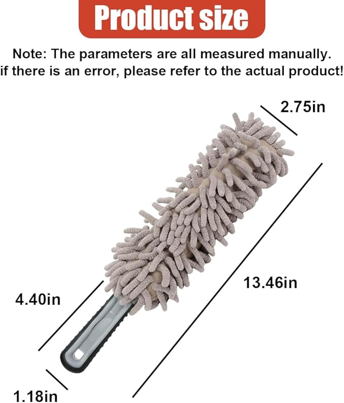 Car Interior Duster, No Scratch Microfiber Cleaning Brush with Comfortable Handle, Universal Auto Detailing Cleaning Supplies for Vehicle Home Office (Camel)