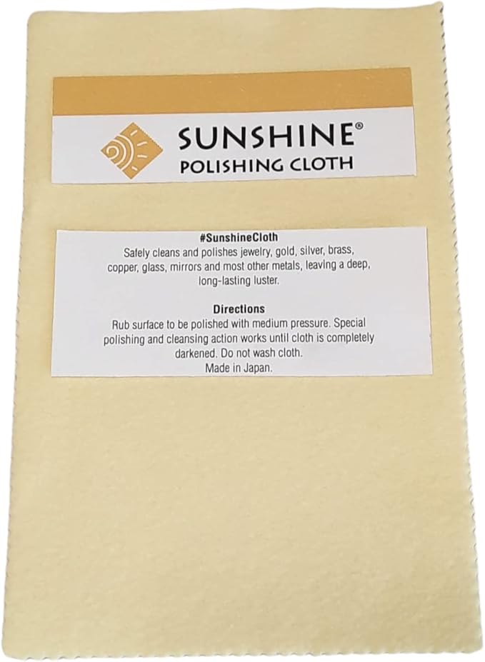Sunshine Polishing Cloth for Sterling Silver, Gold, Brass and Copper Jewelry 5" x 7.5"