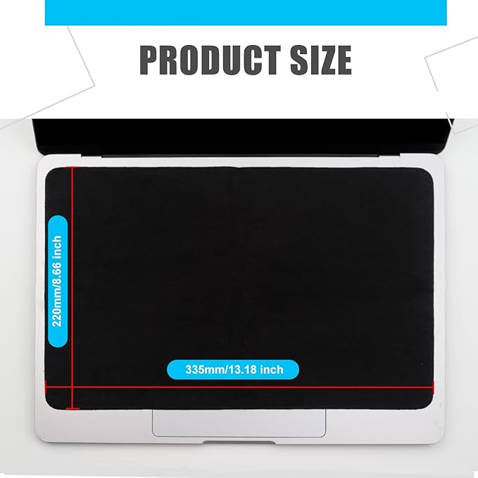 3 Pack Microfiber Liner Cleaning Cloth 15" 16" MacBook Air/MacBook Pro Screen Keyboard Imprint Protection, Keyboard Protector Compatible with MacBook Air 15.3" /MacBook Pro 15"/MacBook Pro 16"-Black