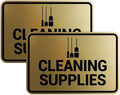 Signs ByLITA Classic Framed Cleaning Supplies Sign (Brushed Gold) - Medium 2 Pack