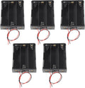 5pcs 18650 Battery Clip 3 Slots 11.1V Plastic 18650 Battery Storage Box Case with Black and Red Wire Leads for 18650 with Connect Lead