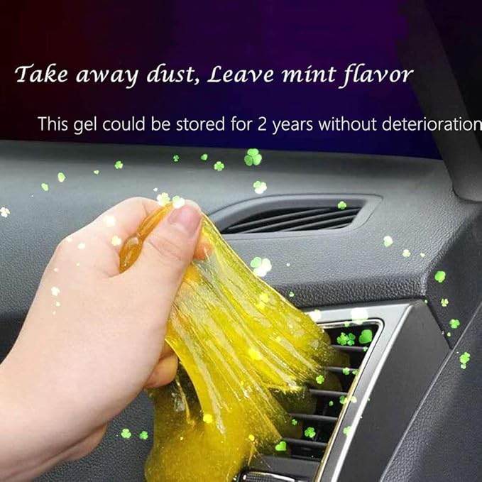 Tyenaza Car Cleaning Gel, Universal Detailing Automotive Dust Cleaning Tools, Car Crevice Cleaner Putty Cleaning Keyboard Cleaner for Car Vents(200g)
