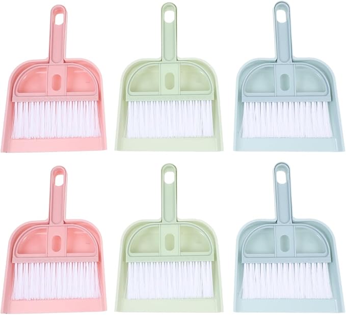 Mini Broom and Dustpan Set Compact Desktop Cleaning Tools with Ergonomic Handle for Household and Small Pet Cleanup